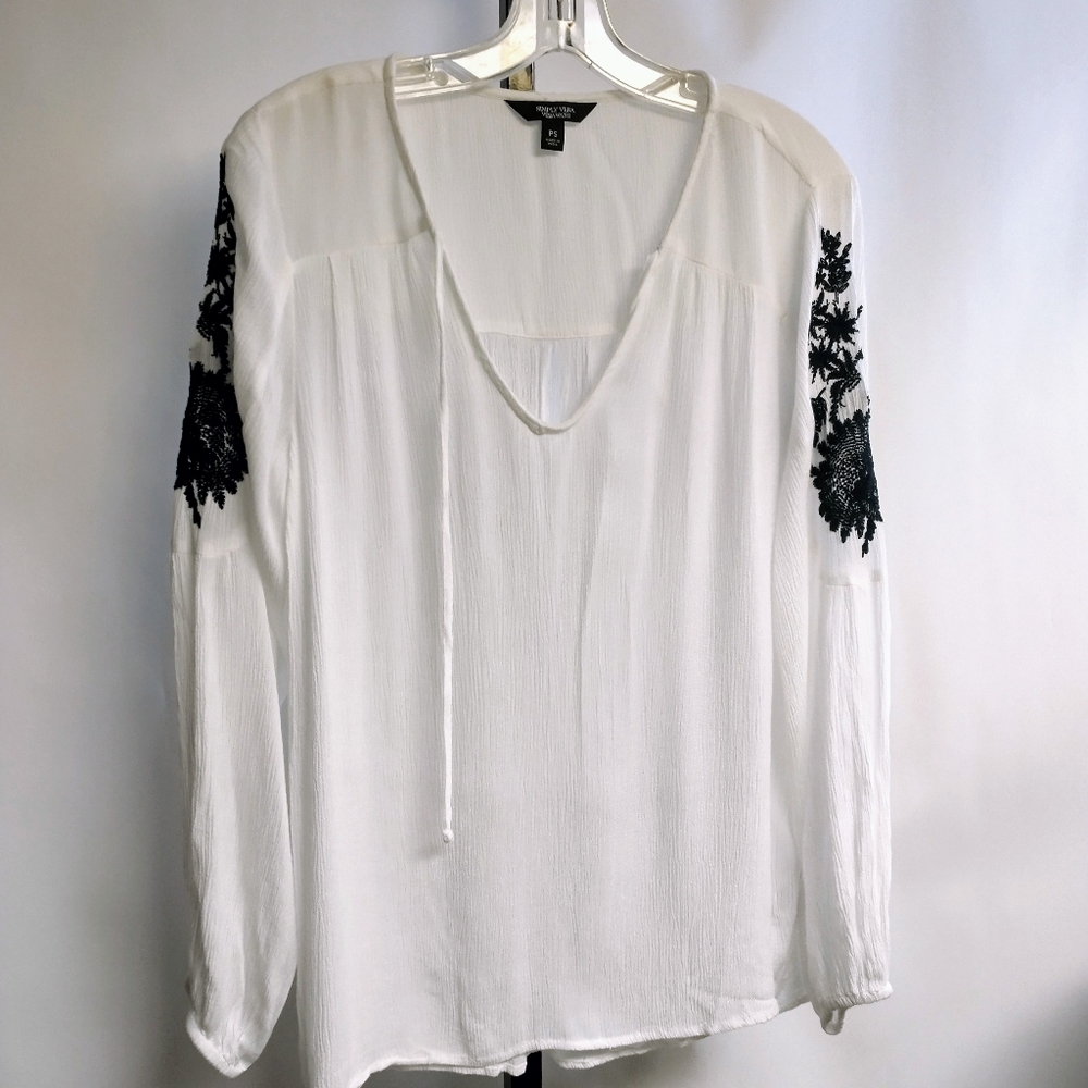 Simply Vera Vera Wang V-neck Pullover Long Sleeve Tunic Blouse PS